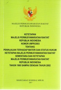 Image of KETETAPAN MPR RI NOMOR I/MPR/2003