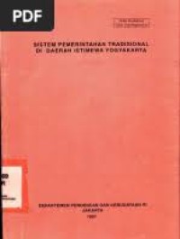 Image of SISTIM PEMERINTAHAN TRADISIONAL DIDAERAH ISTIMEWAH YOGYAKARTA